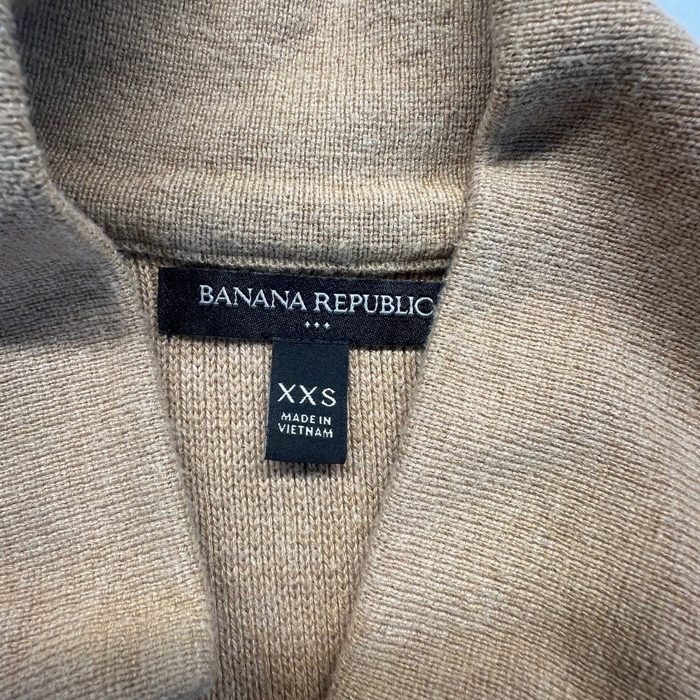 Banana Republic Women's XXS Tan Knit Collarless Open Front Cardigan Blazer - Picture 3 of 16